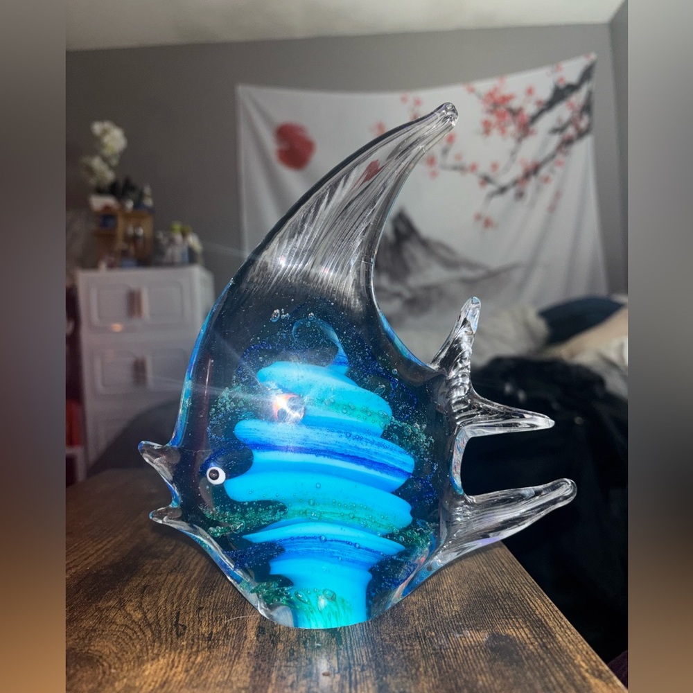 Murano art blown fish sculpture